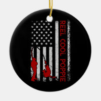 Reel Cool Poppie American Flag Fishing Father's