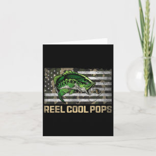 Reel Cool Pops Fishing Camo Flag Fathers Day Fishe Card