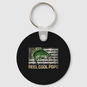 Reel Cool Pops Fishing Camo Flag Fathers Day Fishe Key Ring