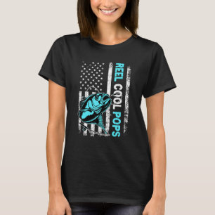Reel Cool Pops USA Flag Fishing Father's Day T-Shirt