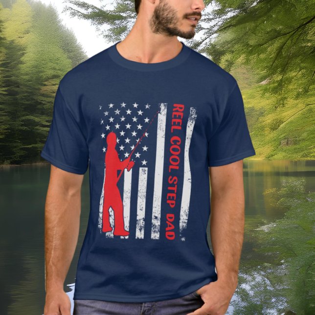 reel cool Stepdad fishing words funny T-Shirt (Creator Uploaded)