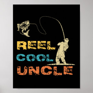 Reel Cool Uncle Fisherman Vintage Father's Day Fis Poster