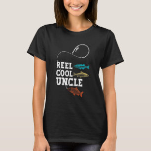 Reel Cool Uncle Fishing Fisherman Funny Vintage Re T-Shirt