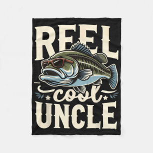 Reel Cool Uncle Funny B Fishing Uncle Father’s Day Fleece Blanket