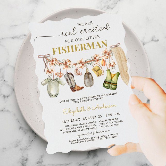 Reel Excited Fishing Baby Shower Invitation (Creator Uploaded)