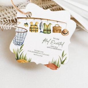Reel Excited Fishing Baby Shower Thank You Favour Tags