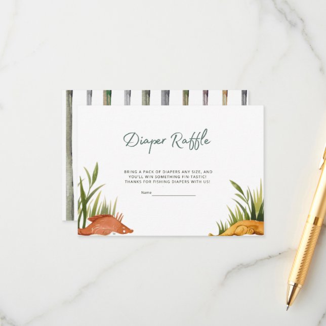 Reel Excited Fishing Diaper Raffle Enclosure Card (Front/Back In Situ)