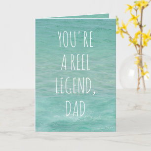 Reel Fishing Fathers Day Photo Custom Greeting Card