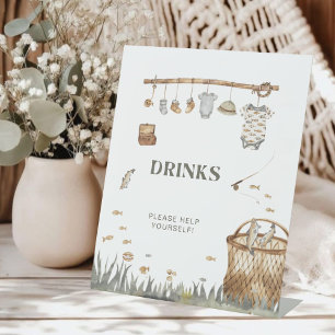 Reel Fun Fishing Baby Shower Drinks Sign