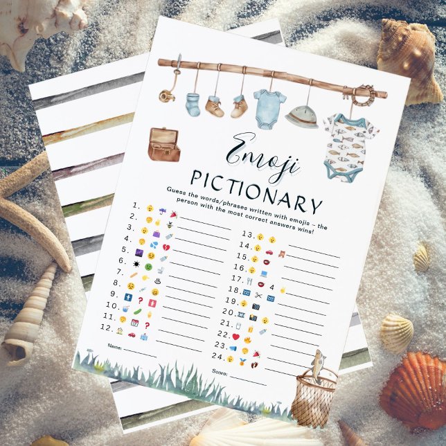 Reel Fun Fishing Baby Shower Emoji Pictionary Game (Creator Uploaded)