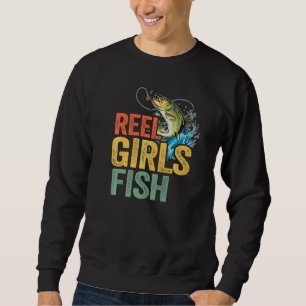 Reel Girls Fish Bass Fishing Fisherwoman Mom Fish Sweatshirt