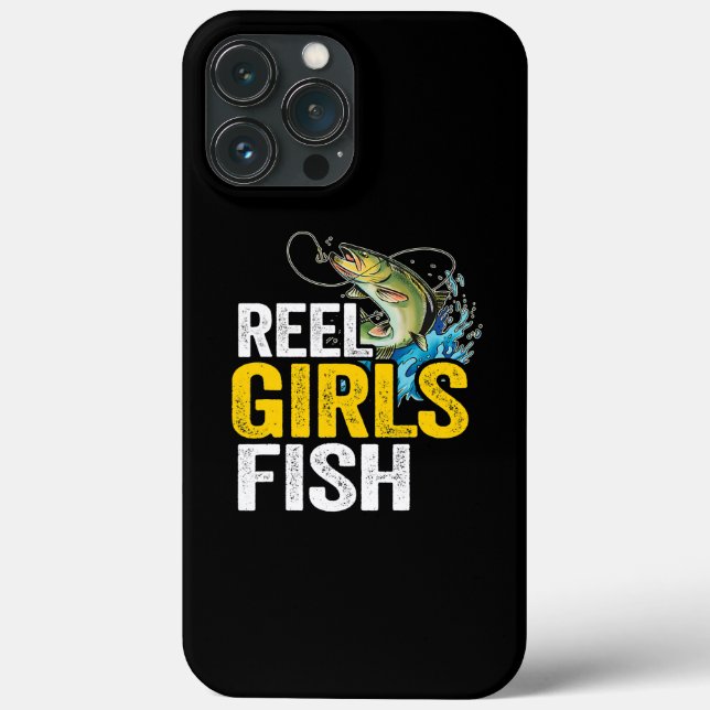 Reel Girls Fish Bass Fishing Funny Fisherwoman Case-Mate iPhone Case (Back)