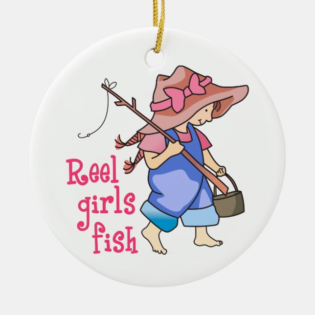 Reel Girls Fish Ceramic Tree Decoration (Front)