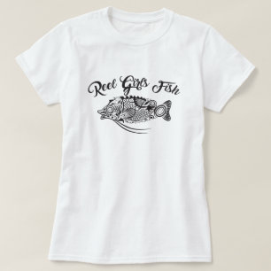 Reel Girls Fish Women's  3/4 Sleeve Raglan T-Shirt