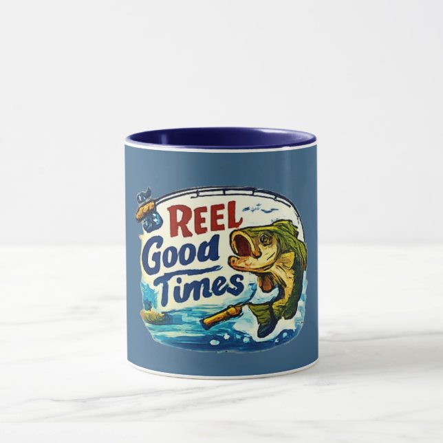 Reel Good Time Fishing | Funny Angler Gift  Mug (Center)