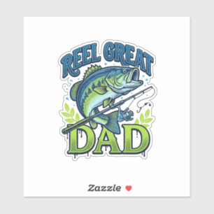 Reel Great Dad Bass Fishing Vintage Vector Design_