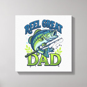Reel Great Dad Bass Fishing Vintage Vector Design_ Canvas Print