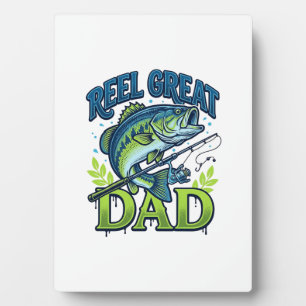 Reel Great Dad Bass Fishing Vintage Vector Design_ Plaque