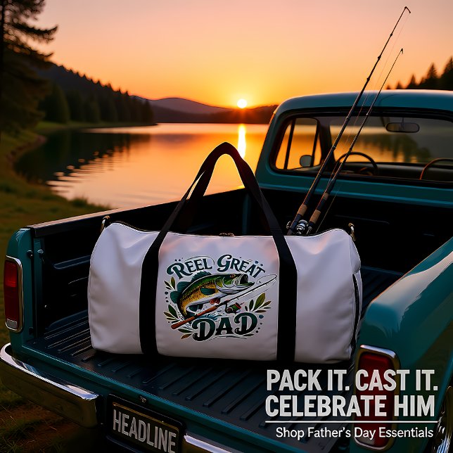 Reel Great Dad Fishing Design Duffle Bag (Creator Uploaded)
