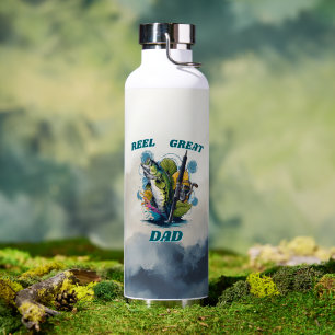 Reel Great Dad Fishing Enthusiast Father’s Day Gif Water Bottle