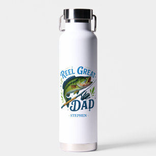 Reel Great Dad – Fishing Rod and Fish Water Bottle