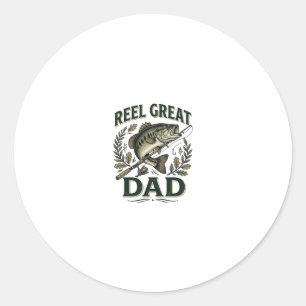 Reel Great Dad Vintage Fishing Father’s Day Classic Round Sticker