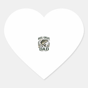 Reel Great Dad Vintage Fishing Father’s Day Heart Sticker