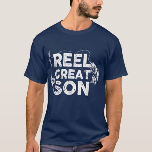 Reel Great Son Fishing Daddy or Fisherman Grandpa T-Shirt