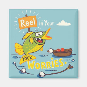 Reel in Your Worries Magnet