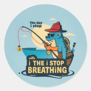 Reel Life: A Fisherman's Determination Classic Round Sticker