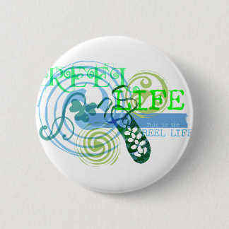 Reel Life in Blue 6 Cm Round Badge