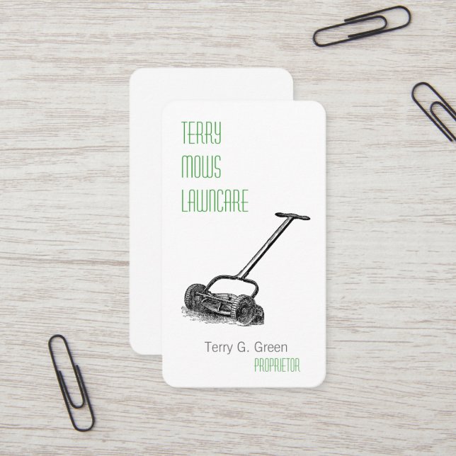 Reel Mower Business Card (Front/Back In Situ)