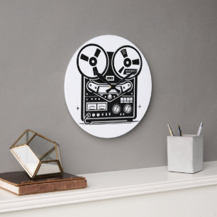 Reel-to-Reel Tape Recorder Wall Clock