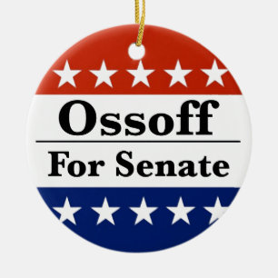 Reelect Georgia Senator Jon Ossoff in 2026 Ceramic Tree Decoration