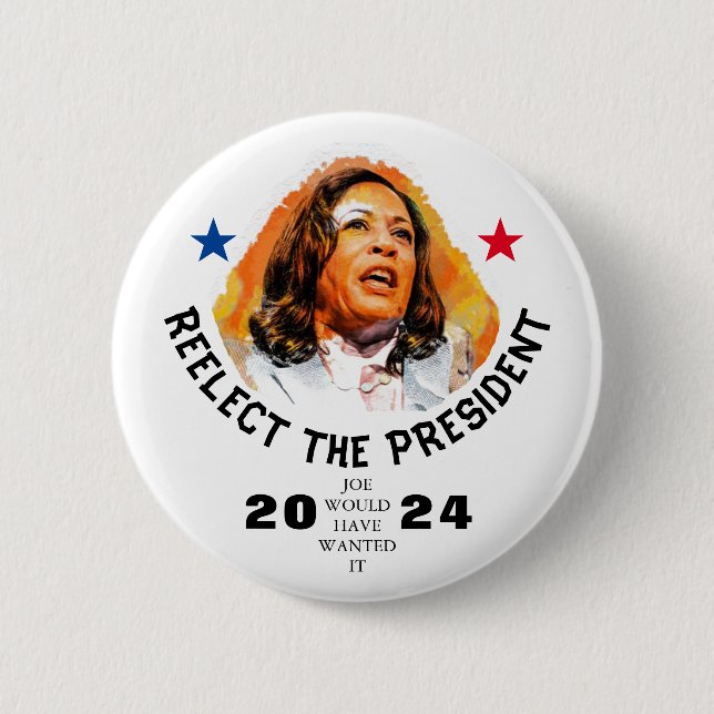 Reelect Kamala Harris 2024 6 Cm Round Badge (Front)