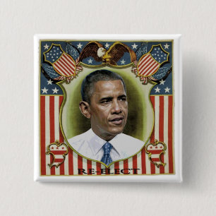 Reelect Obama 15 Cm Square Badge