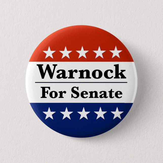 Reelect Raphael Warnock to U.S. Senate 2022 6 Cm Round Badge (Front)