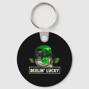 Reelin Lucky Funny Fishing St Patricks Day Key Ring