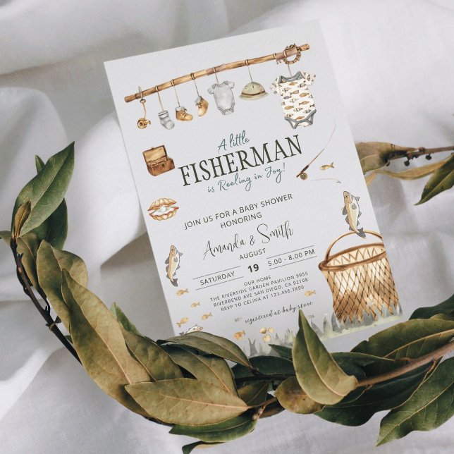 Reeling In Joy Fishing Boy Baby Shower Invitation (Creator Uploaded)