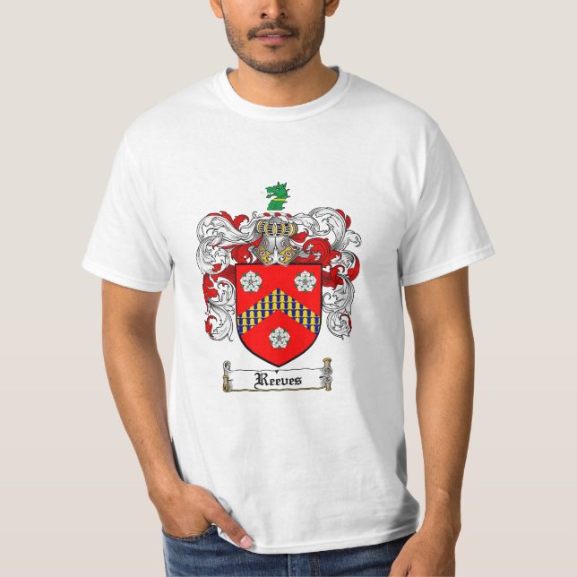 Reeves Family Crest - Reeves Coat of Arms T-Shirt (Front)