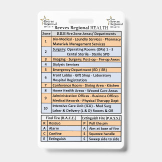 Reeves Regional Health Fire Zones ID Badge