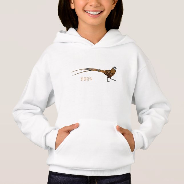 Reeves's pheasant bird cartoon illustration  (Front)