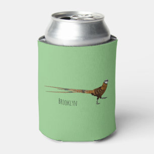 Reeves's pheasant bird cartoon illustration can cooler