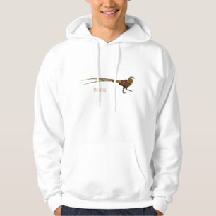 Reeves's pheasant bird cartoon illustration  hoodie