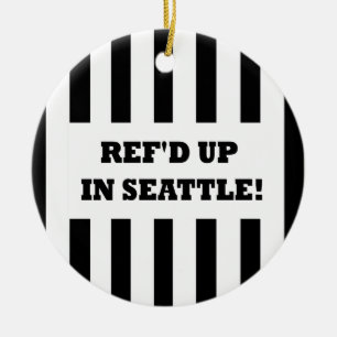 Ref'd Up In Seattle with Replacement Referees Ceramic Tree Decoration