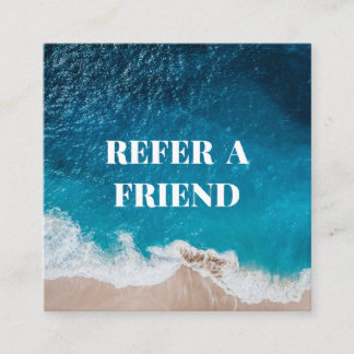 Refer a Friend Beach-Themed Promo Card