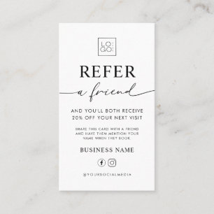 Refer A Friend Business Editable Referral Card