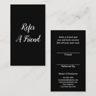 Refer A Friend Business Referral Business Cards