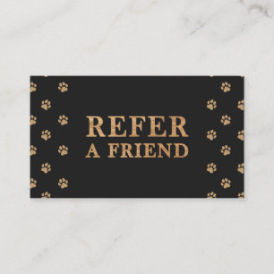 Refer A Friend Modern Luxury Pet Care Black Referral Card