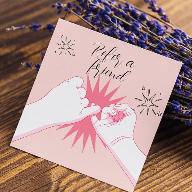 Refer A Friend Peach Pastels Hands Illustration Referral Card (Refer A Friend Peach Pastels Hands Illustration Referral Card)